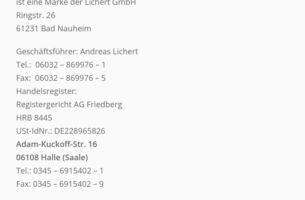 Das Impressum der "Mosaik Kommunikation"