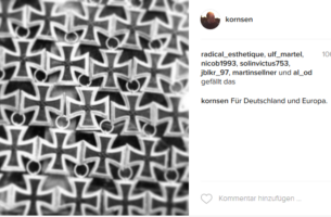 Mario Müller postet Hakenkreuze (genau hinschauen!) auf Instagram, Martin Sellner gefällt das