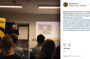 Philip Thaler hält einen Vortrag bei den tschechischen Identitären